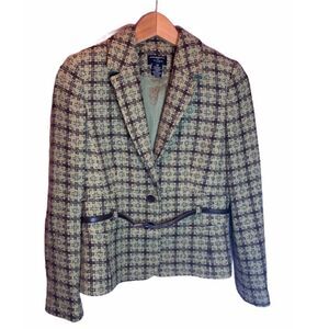 Philosophy Green/Brown Tweed Belted Blazer 10P